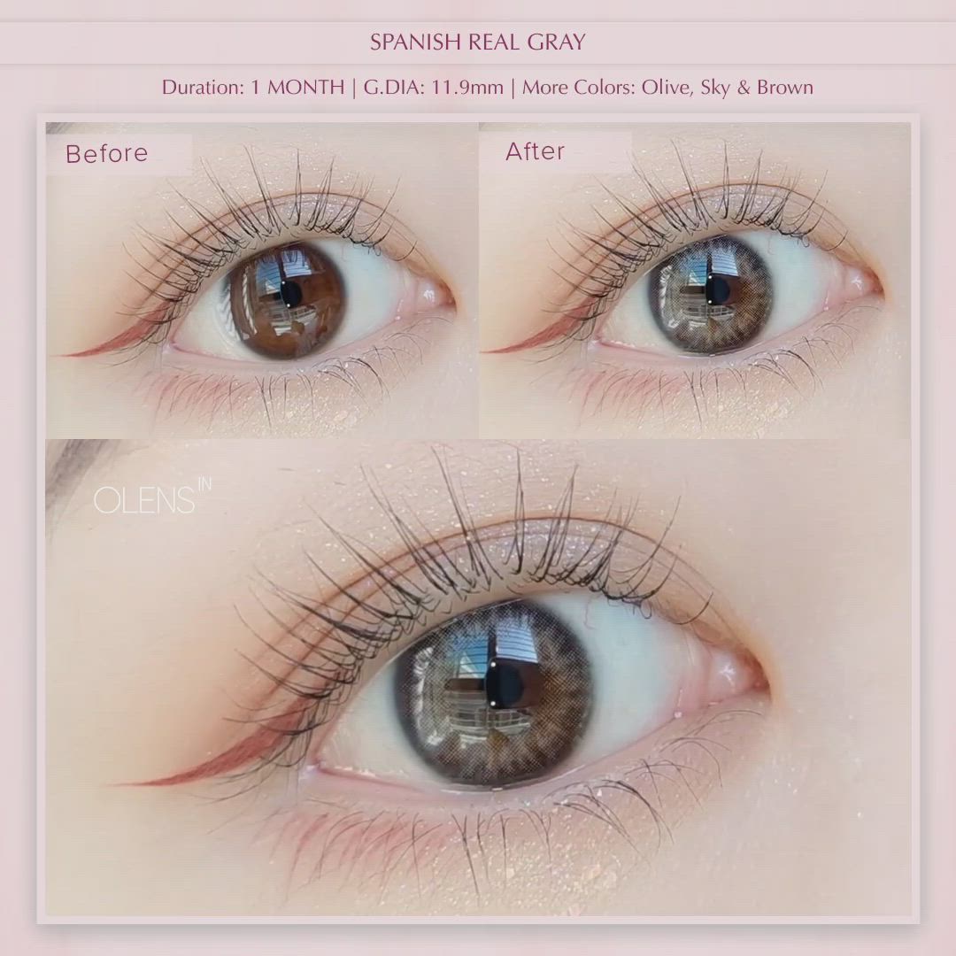 Buy O-Lens Spanish Real Monthly Coloured Contact Lenses - Gray (0.00 ...